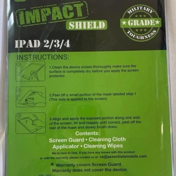 Essentials Impact Shield screen protector for iPad 2/3/4 - Picture 2 of 2